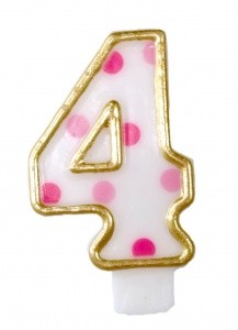 Candle Number 4 Pink 