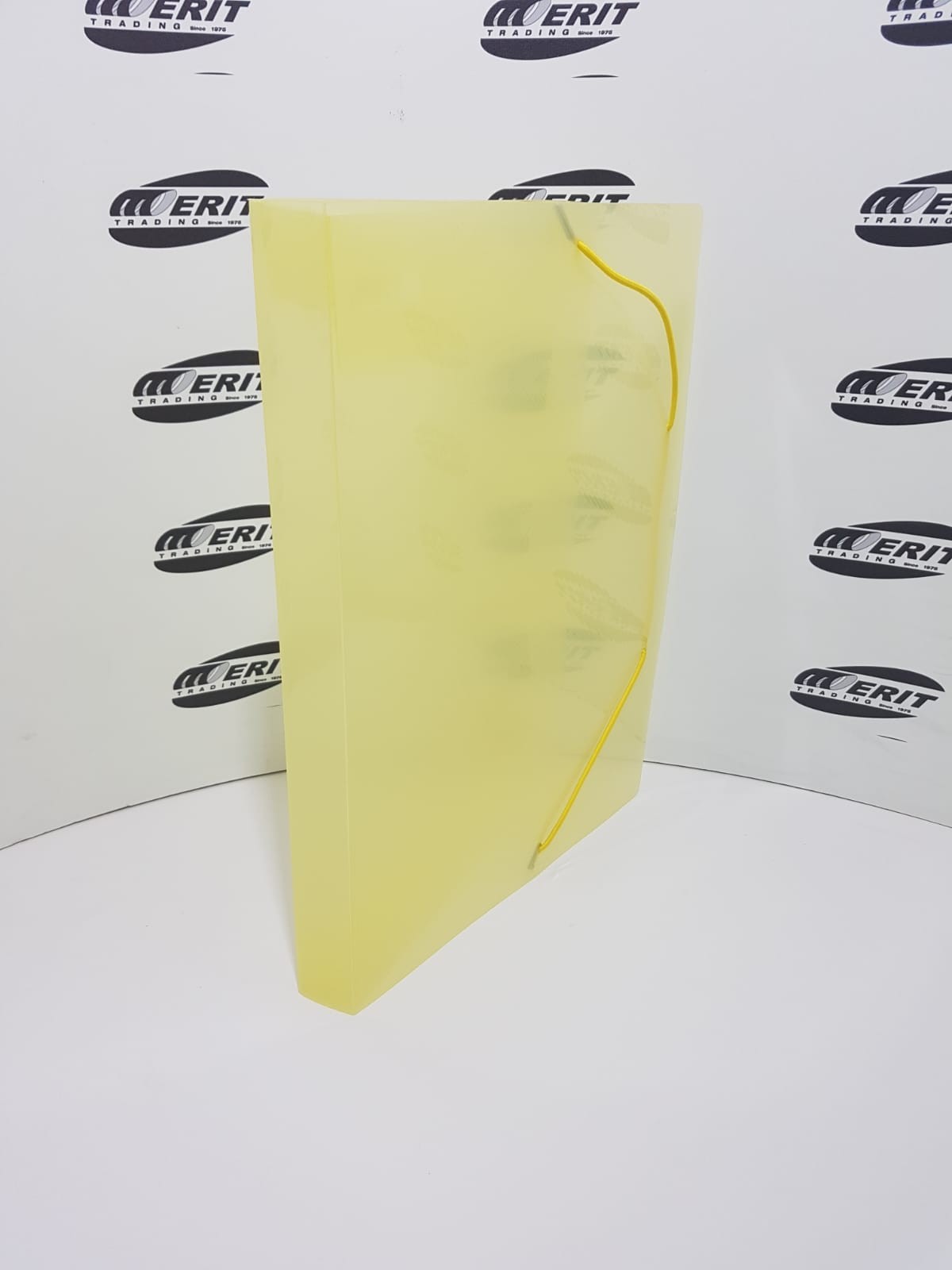 Elastic BoxFile PVC 30mm Spine - YELLOW