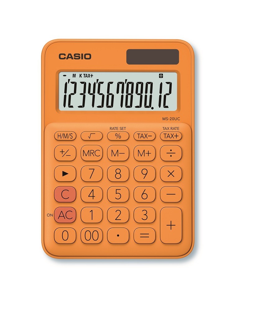 CASIO calculator 12 digits - Solar - ORANGE