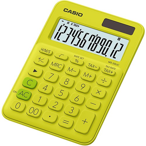 CASIO calculator 12 digits - Solar - Lime
