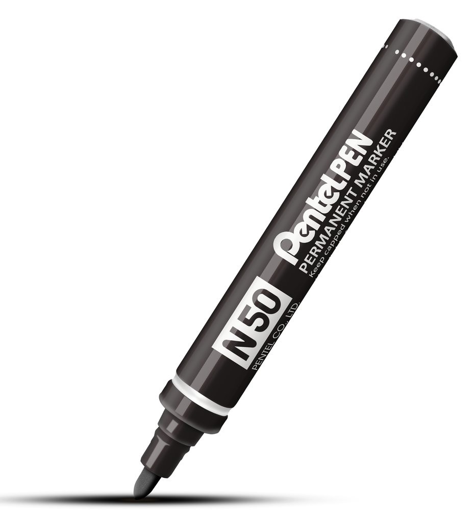 Pentel ALUMINIUM BARREL - Perm Marker Black ( x 12 )