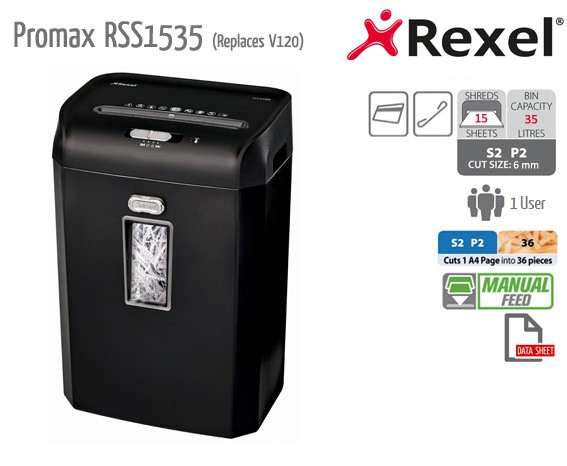 REXEL - RSS1535 Shredder (Strip-15S-35L)