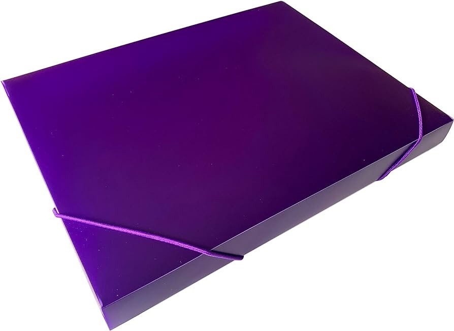 Elastic BoxFile PVC 30mm Spine - PURPLE