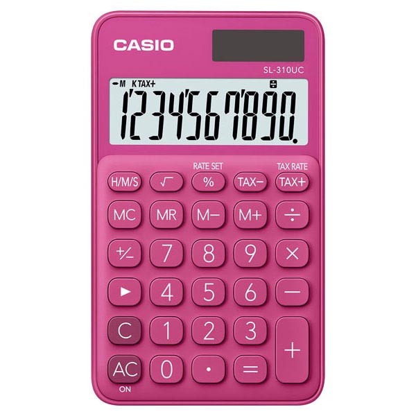 CASIO calculator 10 digits - Solar - RED - s/s