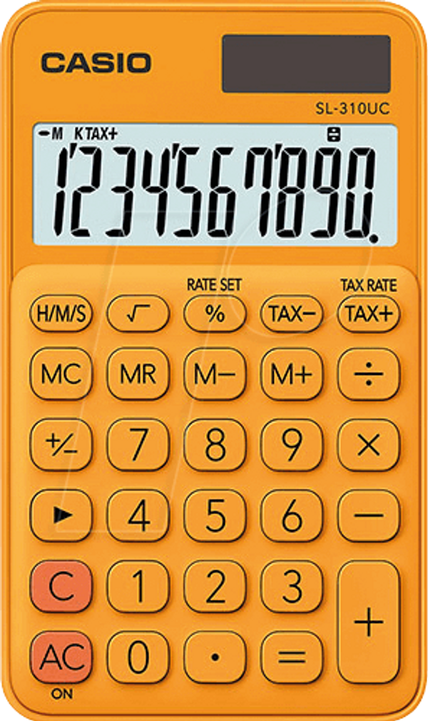 CASIO calculator 10 digits - Solar - ORANGE - s/s