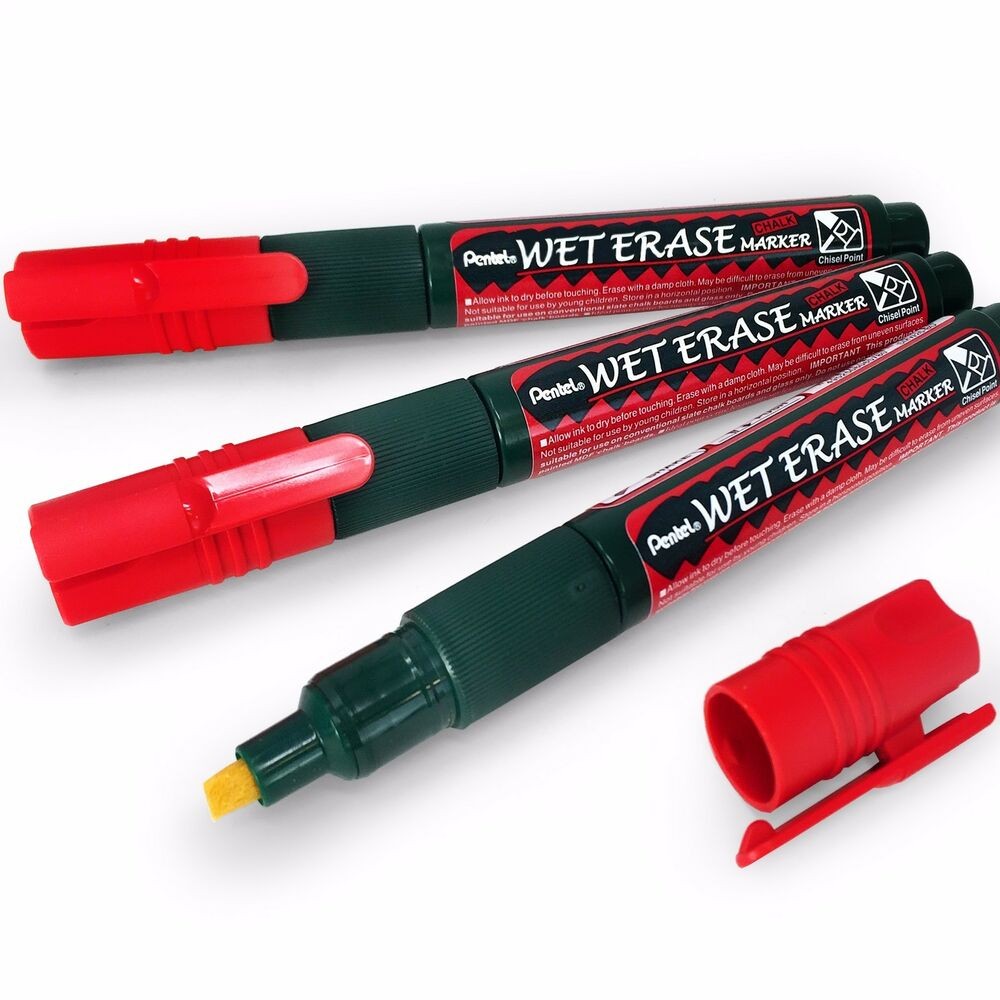 Pentel - CHALK MARKER ( Wet Erase ) - RED