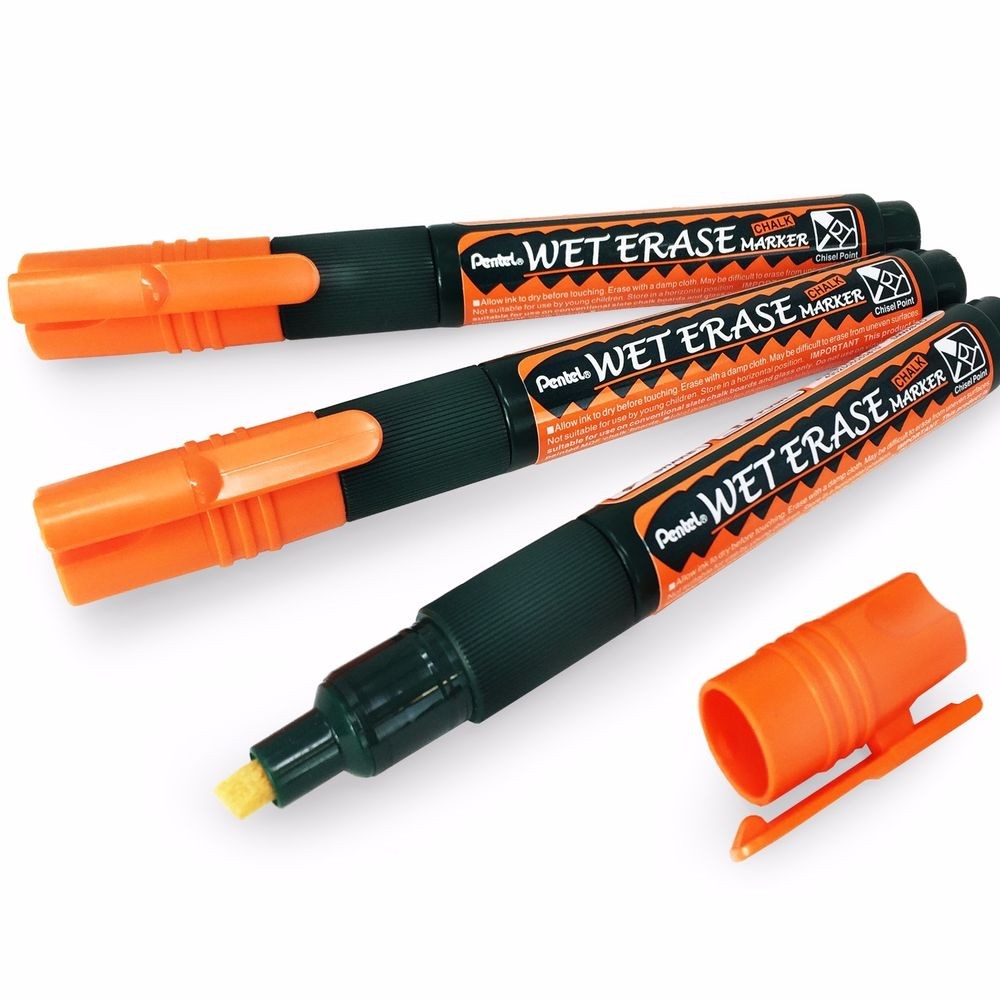 Pentel - CHALK MARKER ( Wet Erase ) - ORANGE