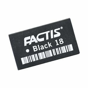 FACTIS - CODE 990 Black Plastic Eraser ( x 18 )