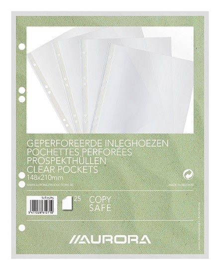Punched Pockets A5 -  35 microns glass clear x 25