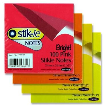 Sticky Notes Size 76mm x 76mm Bright - PINK