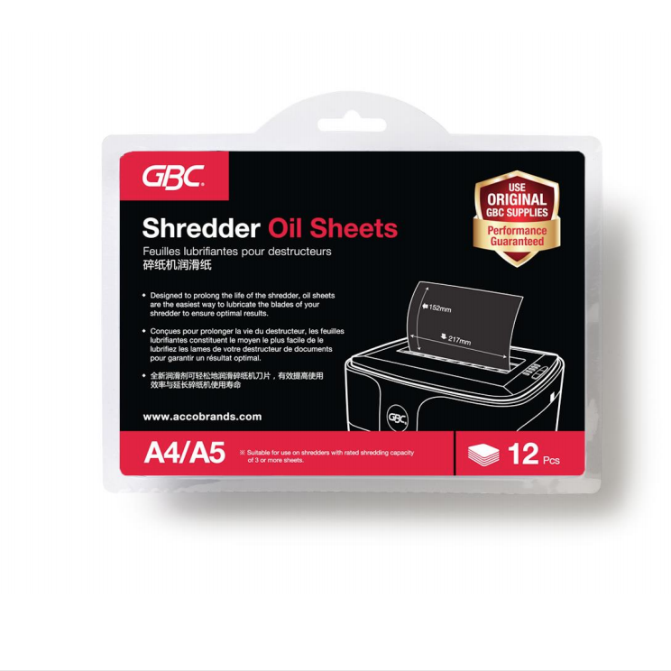 Shredding Oil - Sheets - Pack of 12