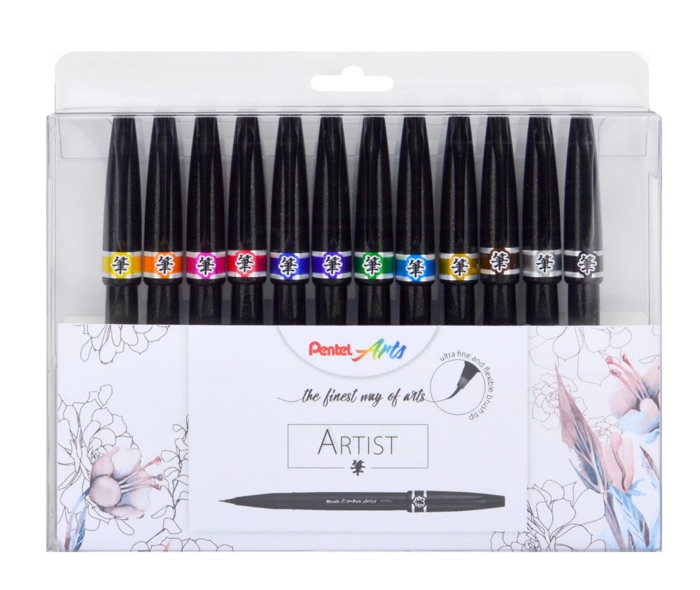 Pentel -  BRUSH PEN SET Assorted x 12