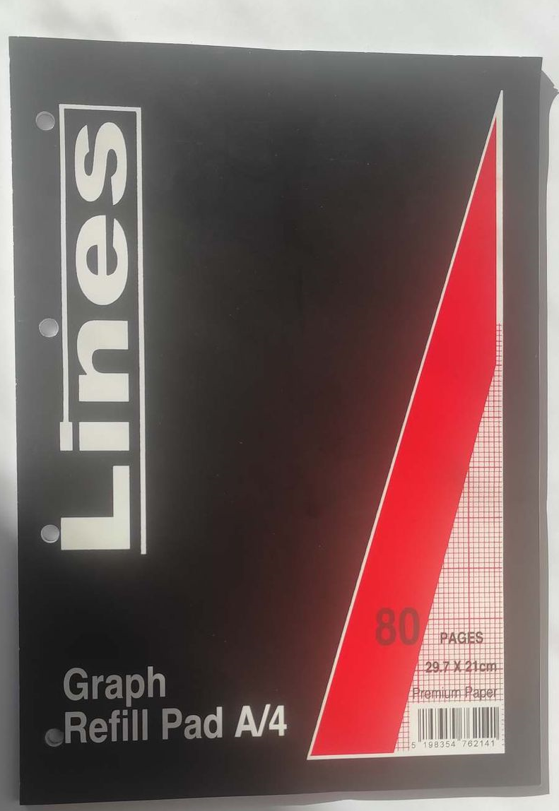 Lines Collection (h8)- Refill Graph Pad - 80 pgs - A4 ( x 25 )