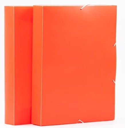 Elastic BoxFile PVC 50mm Spine - Orange
