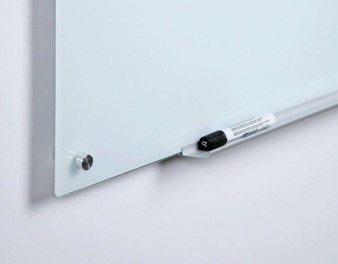 Magnetic Glass White Board - BLACK size 990 x 560