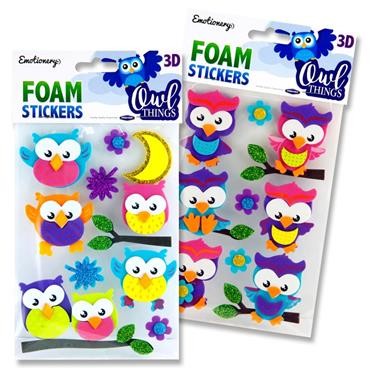 Emotionery 3d Foam Stickers - Owl Things 2 Asst.