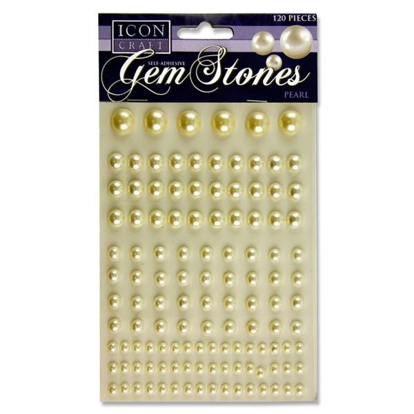 Icon Craft Card 120 - Self Adhesive Gem Stone - Pearl