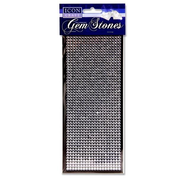 Icon Craft Card 1000 Self Adhesive - Gem Stones - Silver