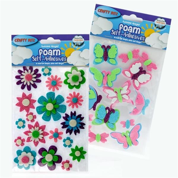 Crafty Bitz Pkt.40 Foam Stickers - Flowers