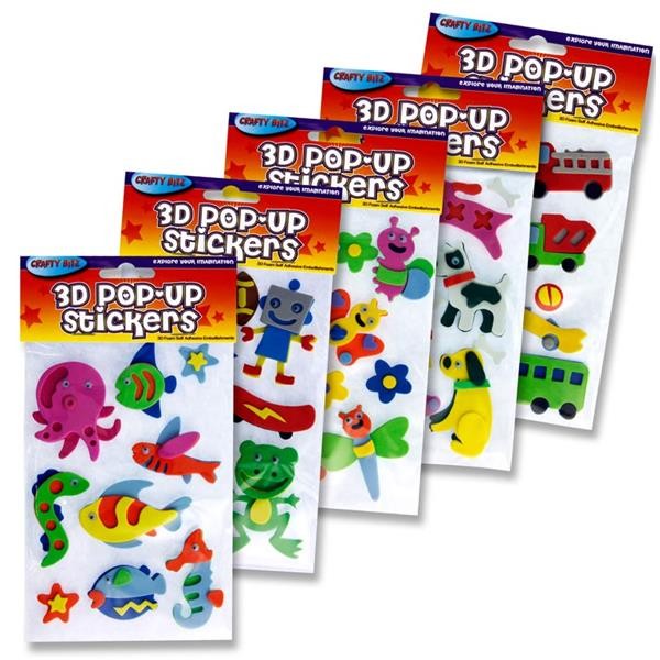Crafty Bitz 3d Pop Up Foam Stickers 6 Asst