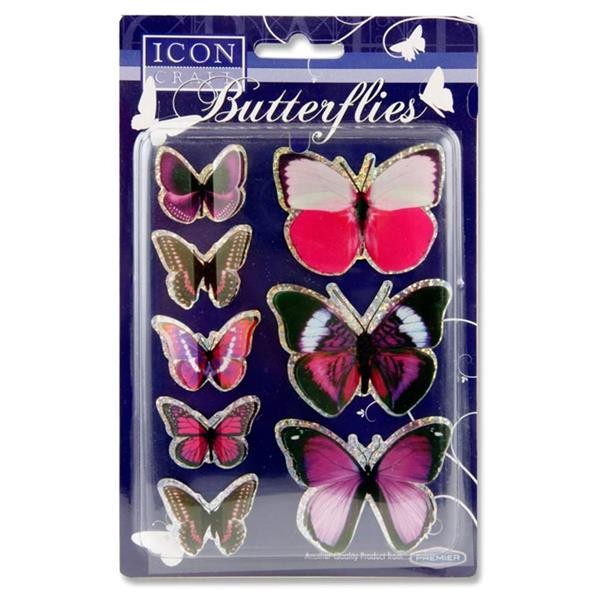 Icon Craft Butterfly Embellishments - Pink 2 Asst.