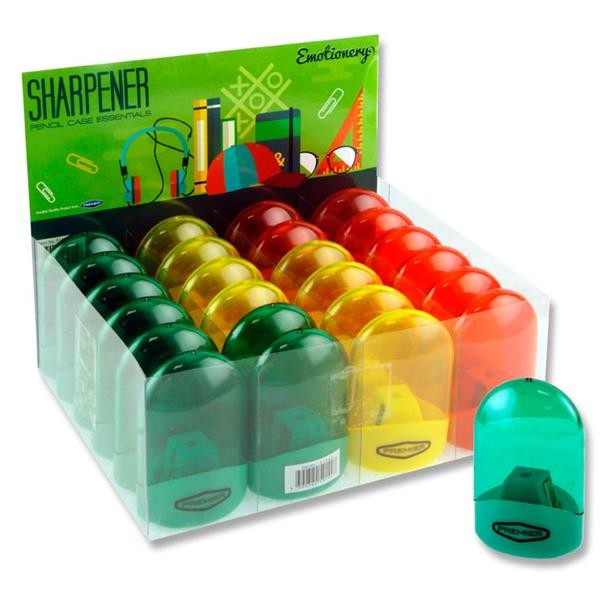 Sharpener CONTAINER - Transparent 3 Asst ( x 24 )