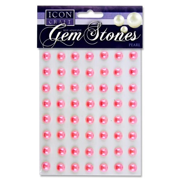 Icon Craft Pkt.56 Self Adhesive Gem Stones 10mm - Pink