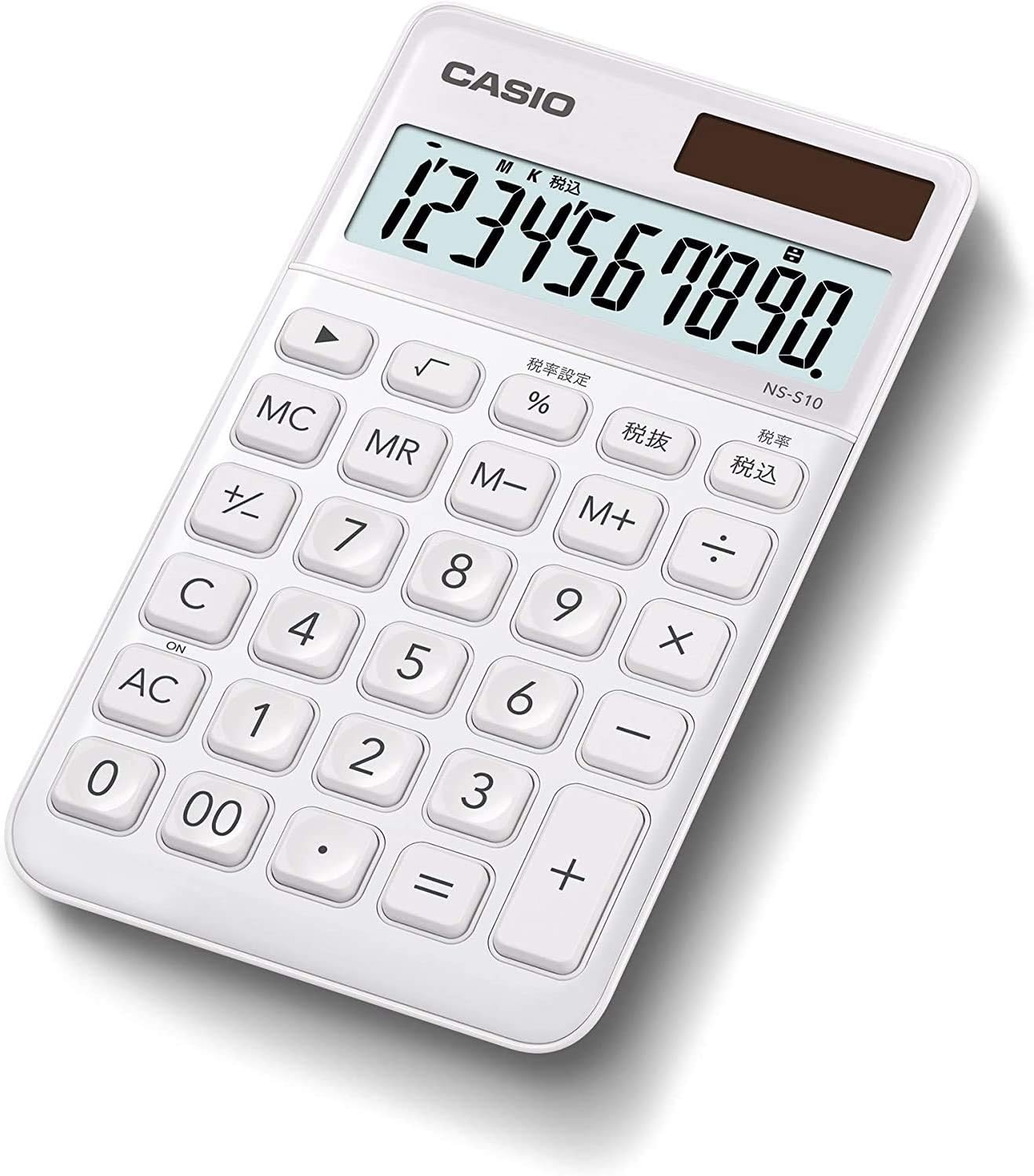 CASIO calculator 10 digits - Solar - WHITE - s/s
