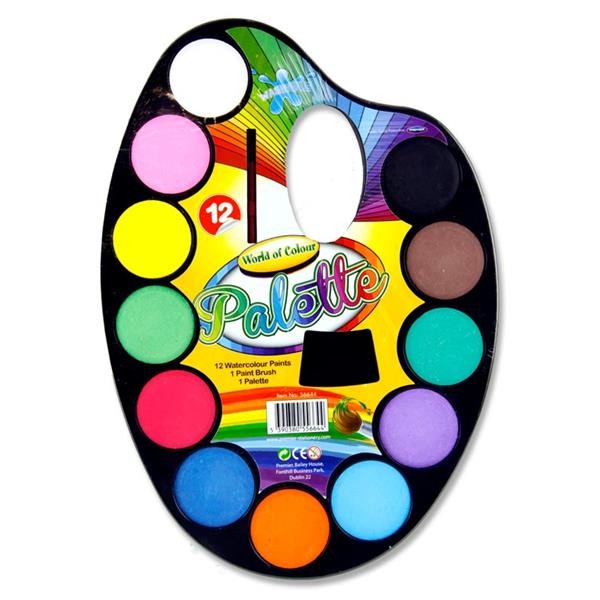 Watercolour Paint Palette - 12 Colours