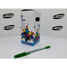 Ball Pen D502 - Transparent Body - Green  ( x 50 )