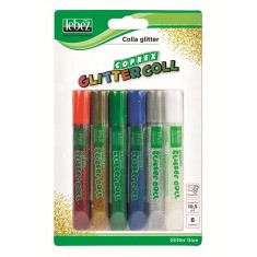 Glitter Glue x 6 Blister Assorted
