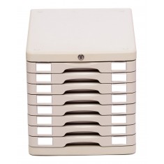 Desk Top Cabinet x 8 Drawers Grey