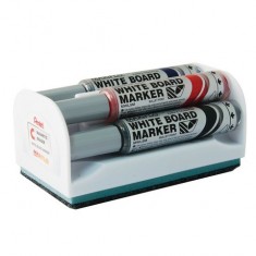 White Board eraser + 4 Markers - PENTEL