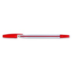 Ball Pen D502 - Transparent Body - Red   ( x 50 )