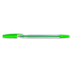 Ball Pen D502 - Transparent Body - Green  ( x 50 )