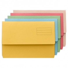 Document Wallet - Yellow-Blue-Green-Red-Buff