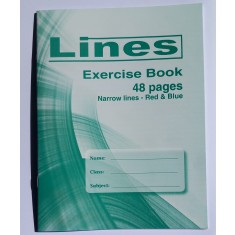 Ex/Book (a4)- Lines Collection 48 Pages Red & Blue ( x 30 )
