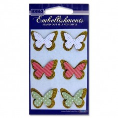  Icon Craft Card 6 Stand-out Embellishments - Butterflies